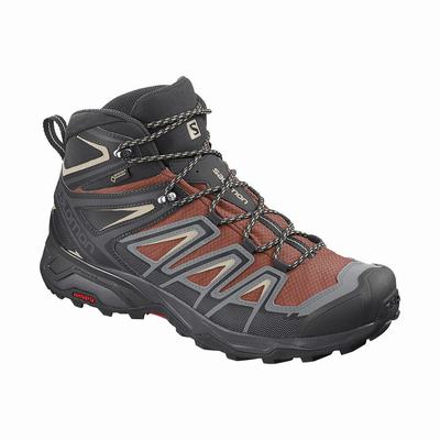 Salomon X ULTRA 3 MID GORE-TEX - Miesten Vaelluskengät - TummanPunainen/Mustat